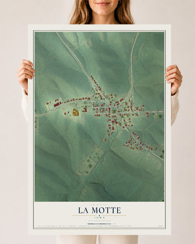 Map of La Motte, Iowa, 24 x 36 inch unframed archival matte print