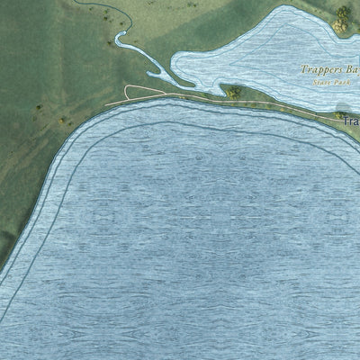 Second close-up of the map of Lake Park, Iowa print showing more streets and buildings