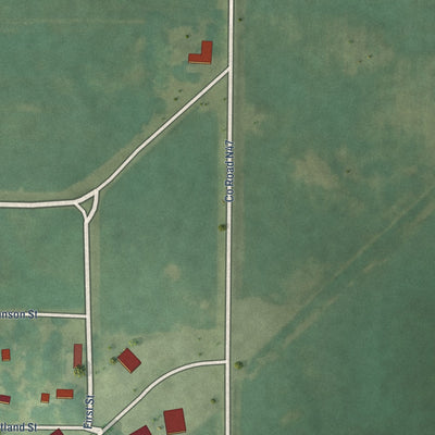 Second close-up of the map of Lanesboro, Iowa print showing more streets and buildings