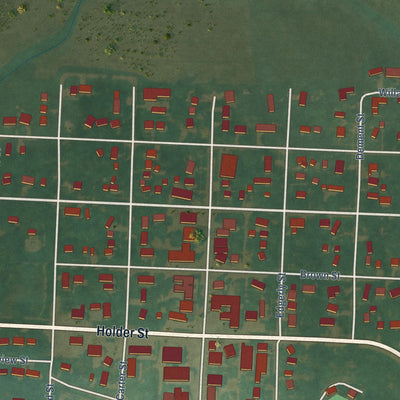 Close-up of the map of Larchwood, Iowa print showing street and building detail