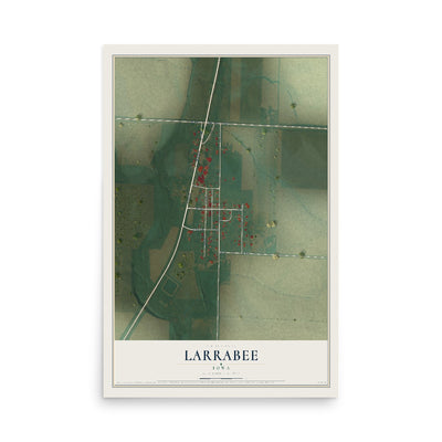 Map of Larrabee, Iowa, 12 x 18 inch unframed archival matte print