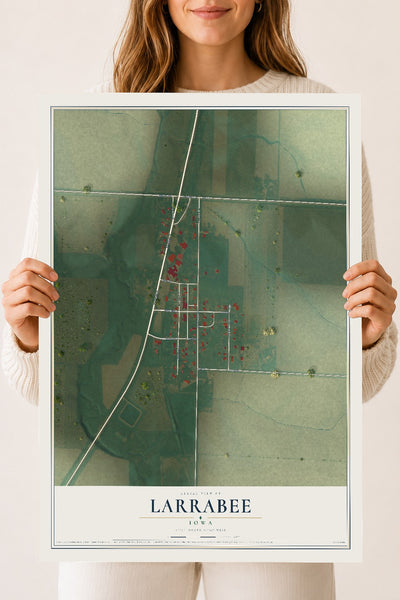 Map of Larrabee, Iowa, 18 x 24 inch unframed archival matte print