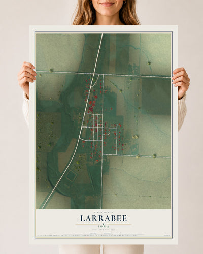 Map of Larrabee, Iowa, 24 x 36 inch unframed archival matte print