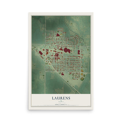 Map of Laurens, Iowa, 12 x 18 inch unframed archival matte print