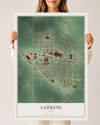Map of Laurens, Iowa, 24 x 36 inch unframed archival matte print
