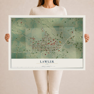 Map of Lawler, Iowa, 24 x 36 inch unframed archival matte print