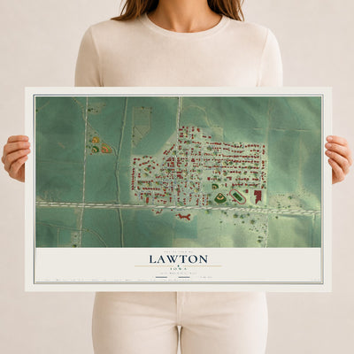 Map of Lawton, Iowa, 12 x 18 inch unframed archival matte print