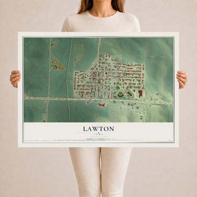 Map of Lawton, Iowa, 24 x 36 inch unframed archival matte print