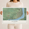 Map of Le Claire, Iowa, 12 x 18 inch unframed archival matte print
