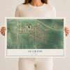 Map of Le Grand, Iowa, 12 x 18 inch unframed archival matte print