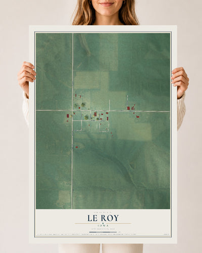 Map of Le Roy, Iowa, 24 x 36 inch unframed archival matte print