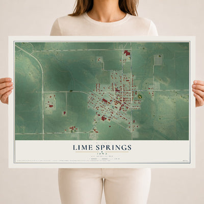 Map of Lime Springs, Iowa, 18 x 24 inch unframed archival matte print