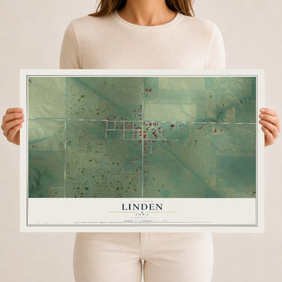 Map of Linden, Iowa, 12 x 18 inch unframed archival matte print