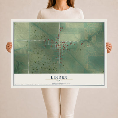 Map of Linden, Iowa, 24 x 36 inch unframed archival matte print