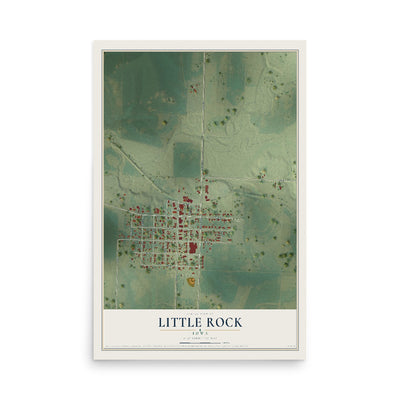 Map of Little Rock, Iowa, 12 x 18 inch unframed archival matte print