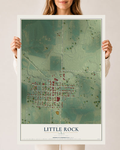 Map of Little Rock, Iowa, 24 x 36 inch unframed archival matte print