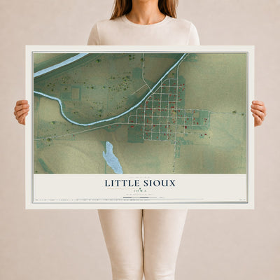 Map of Little Sioux, Iowa, 24 x 36 inch unframed archival matte print