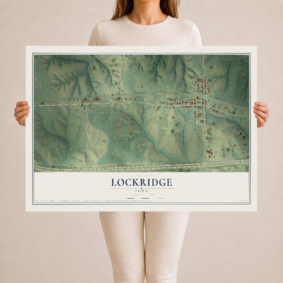 Map of Lockridge, Iowa, 24 x 36 inch unframed archival matte print