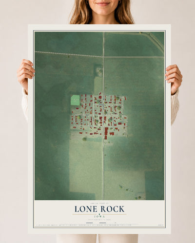 Map of Lone Rock, Iowa, 24 x 36 inch unframed archival matte print