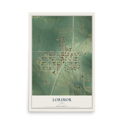 Map of Lorimor, Iowa, 12 x 18 inch unframed archival matte print