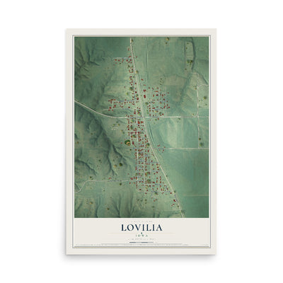 Map of Lovilia, Iowa, 12 x 18 inch unframed archival matte print
