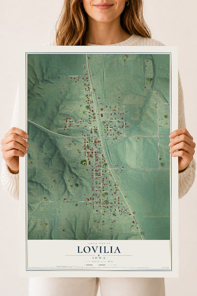 Map of Lovilia, Iowa, 18 x 24 inch unframed archival matte print