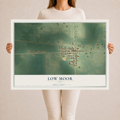 Map of Low Moor, Iowa, 24 x 36 inch unframed archival matte print