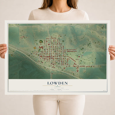 Map of Lowden, Iowa, 18 x 24 inch unframed archival matte print