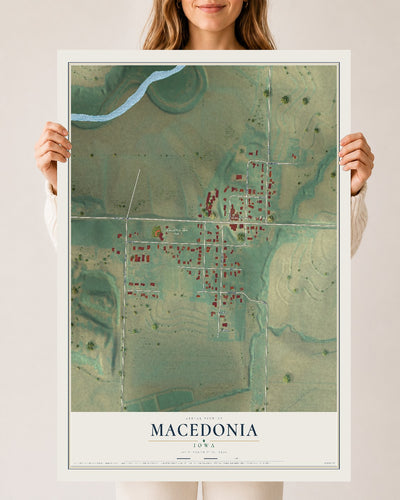 Map of Macedonia, Iowa, 24 x 36 inch unframed archival matte print