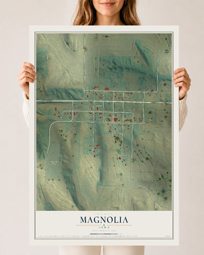 Map of Magnolia, Iowa, 24 x 36 inch unframed archival matte print