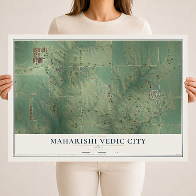 Map of Maharishi Vedic City, Iowa, 18 x 24 inch unframed archival matte print