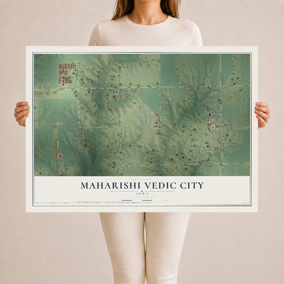 Map of Maharishi Vedic City, Iowa, 24 x 36 inch unframed archival matte print