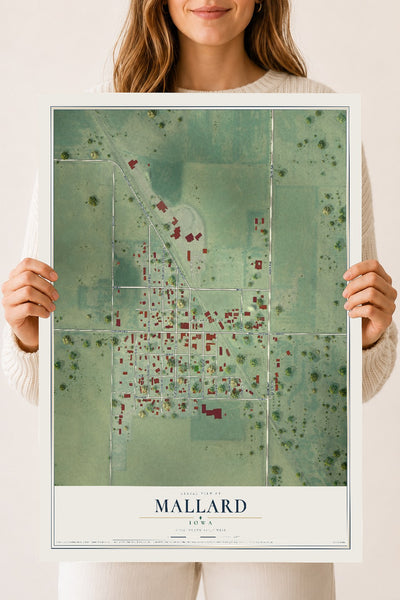 Map of Mallard, Iowa, 18 x 24 inch unframed archival matte print