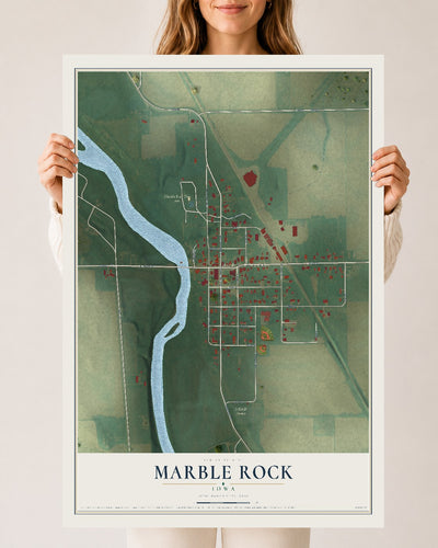 Map of Marble Rock, Iowa, 24 x 36 inch unframed archival matte print