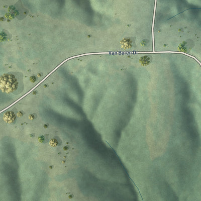 Second close-up of the map of Marysville, Iowa print showing more streets and buildings