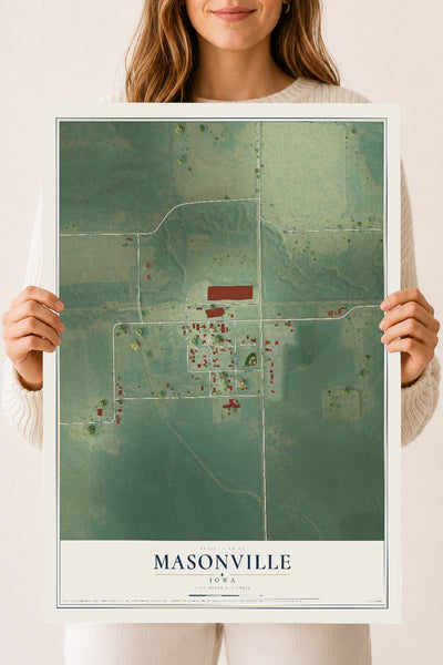 Map of Masonville, Iowa, 18 x 24 inch unframed archival matte print