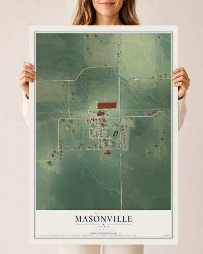 Map of Masonville, Iowa, 24 x 36 inch unframed archival matte print