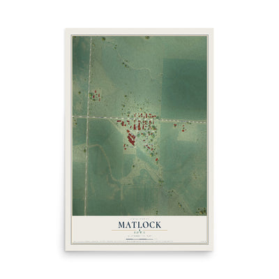 Map of Matlock, Iowa, 12 x 18 inch unframed archival matte print