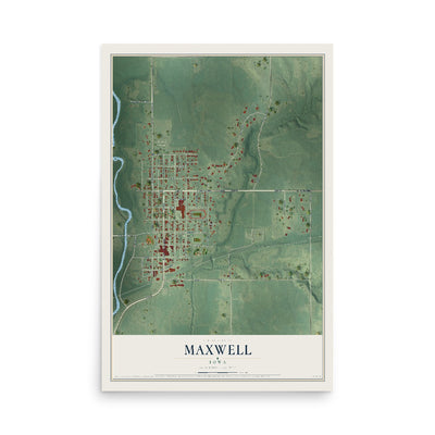 Map of Maxwell, Iowa, 12 x 18 inch unframed archival matte print