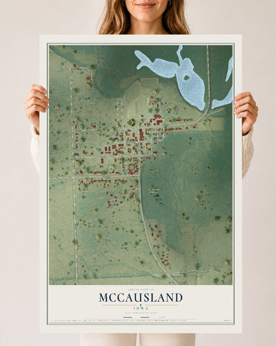 Map of McCausland, Iowa, 24 x 36 inch unframed archival matte print