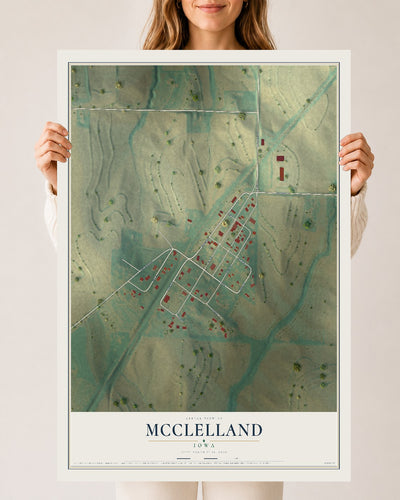 Map of McClelland, Iowa, 24 x 36 inch unframed archival matte print