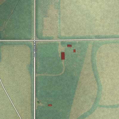 Second close-up of the map of McIntire, Iowa print showing more streets and buildings