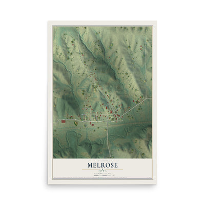 Map of Melrose, Iowa, 12 x 18 inch unframed archival matte print