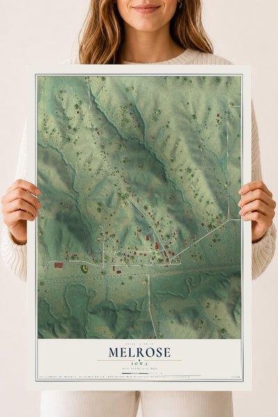 Map of Melrose, Iowa, 18 x 24 inch unframed archival matte print