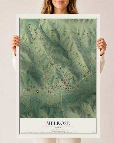 Map of Melrose, Iowa, 24 x 36 inch unframed archival matte print