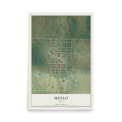 Map of Menlo, Iowa, 12 x 18 inch unframed archival matte print