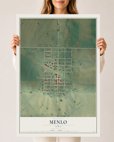 Map of Menlo, Iowa, 24 x 36 inch unframed archival matte print