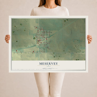 Map of Meservey, Iowa, 24 x 36 inch unframed archival matte print