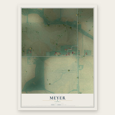 Meyer, Iowa map print, the full design