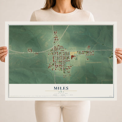 Map of Miles, Iowa, 18 x 24 inch unframed archival matte print